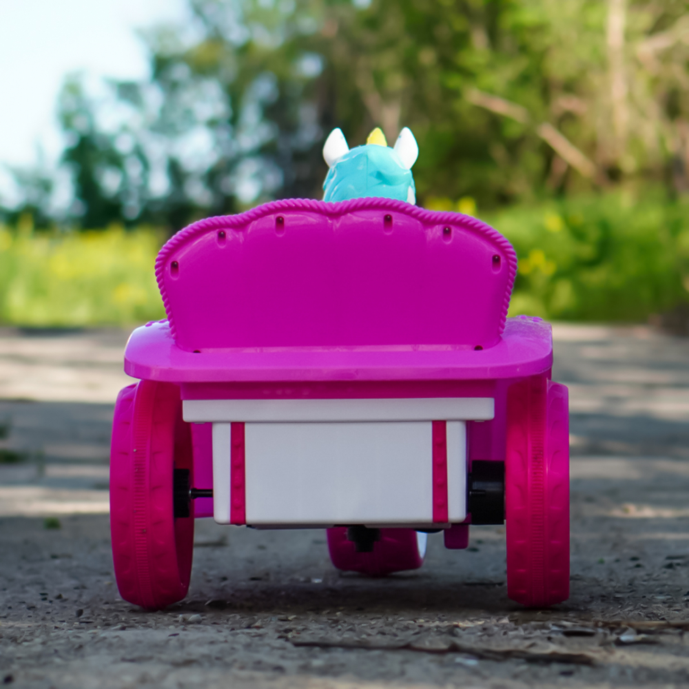 Tricicleta pentru copii, trasura regala pentru printese, Kinderauto Fairy tales 35W 6V, culoare Roz [5]