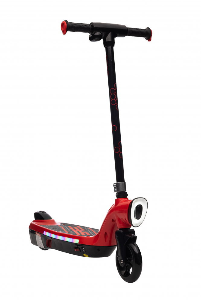 Trotineta electrica pentru copii Kinderauto BJKL168, 45W, 12V 7Ah, lumini ambientale, roti moi, rosie [19]