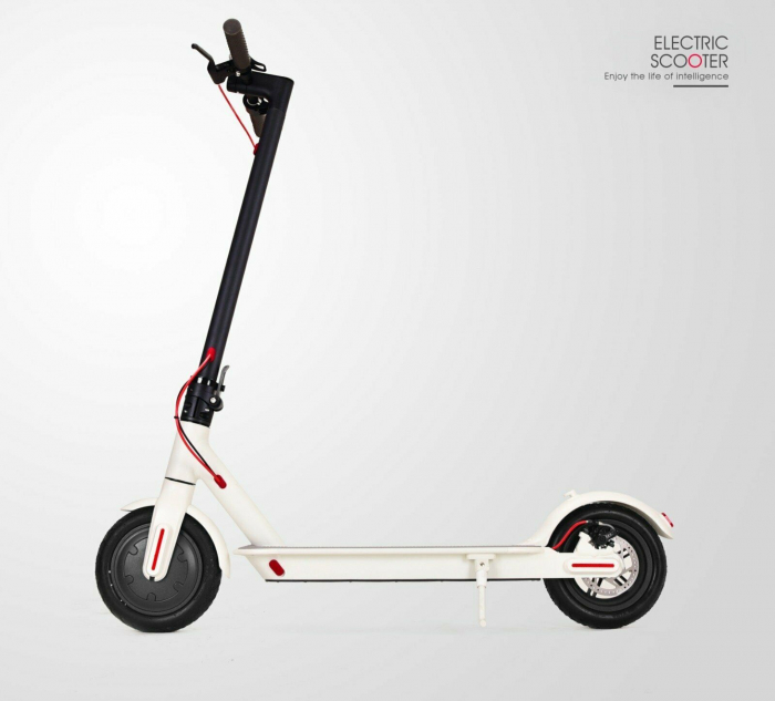 Trotineta electrica pliabila Solley X1 250W 36V 7.8Ah, roata 10inch, Aplicatie, culoare Alb [2]