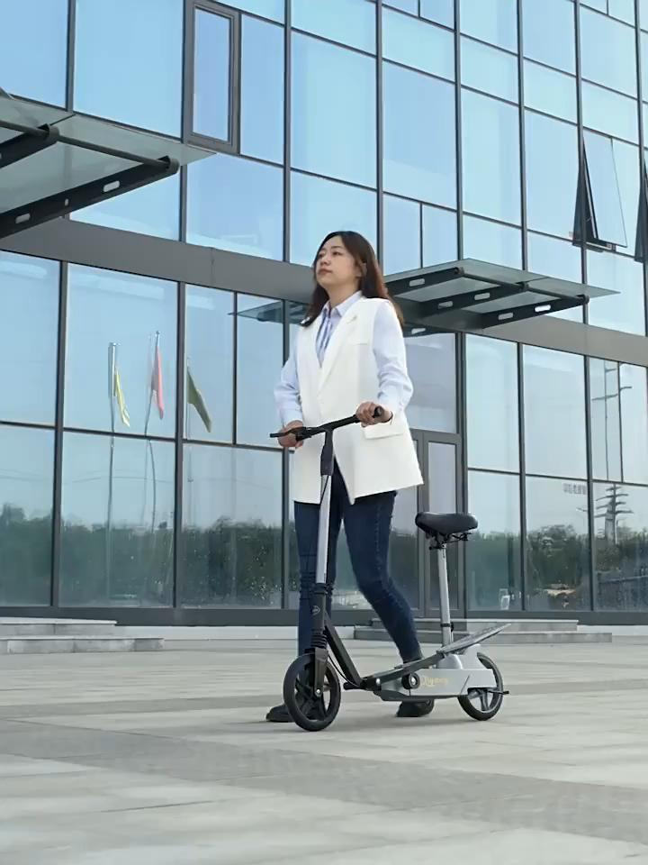 Trotineta Kinderauto Pegasus, cu pedale si scaun, reglabila si pliabila, sistem amortizare si franare, roti cauciuc pline, gri [2]