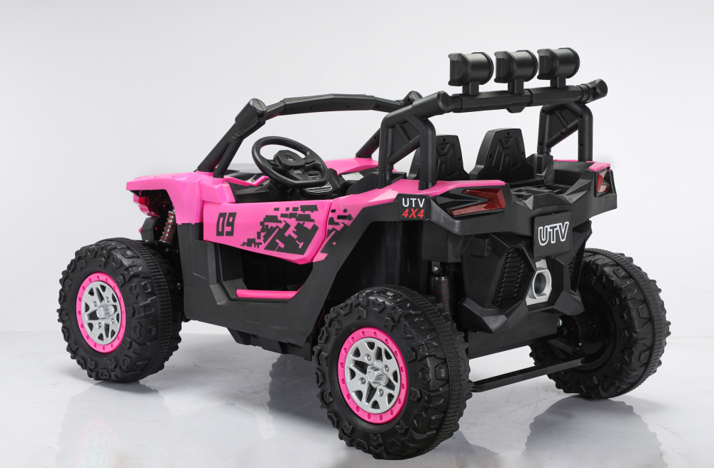UTV electric 4x4, pentru 2 copii, Kinderauto RZR2000 180W 12V PREMIUM, roz [19]