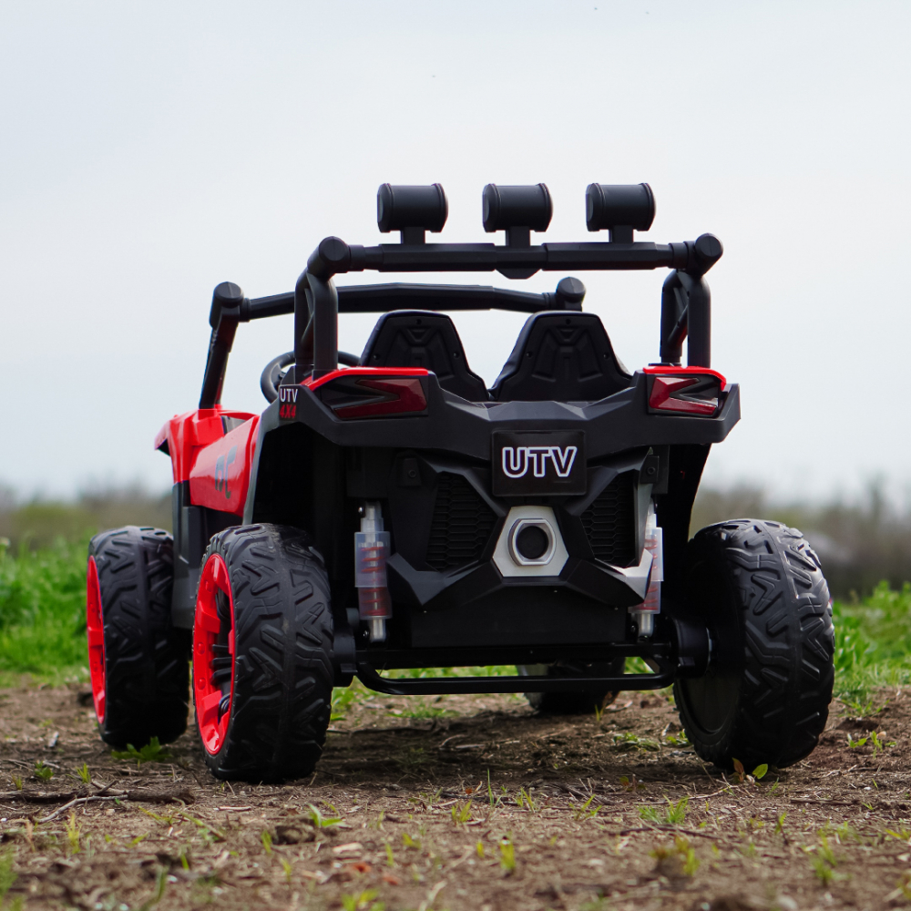 UTV electric 4x4, pentru 2 copii, Kinderauto RZR2000 180W 12V PREMIUM, rosu [7]