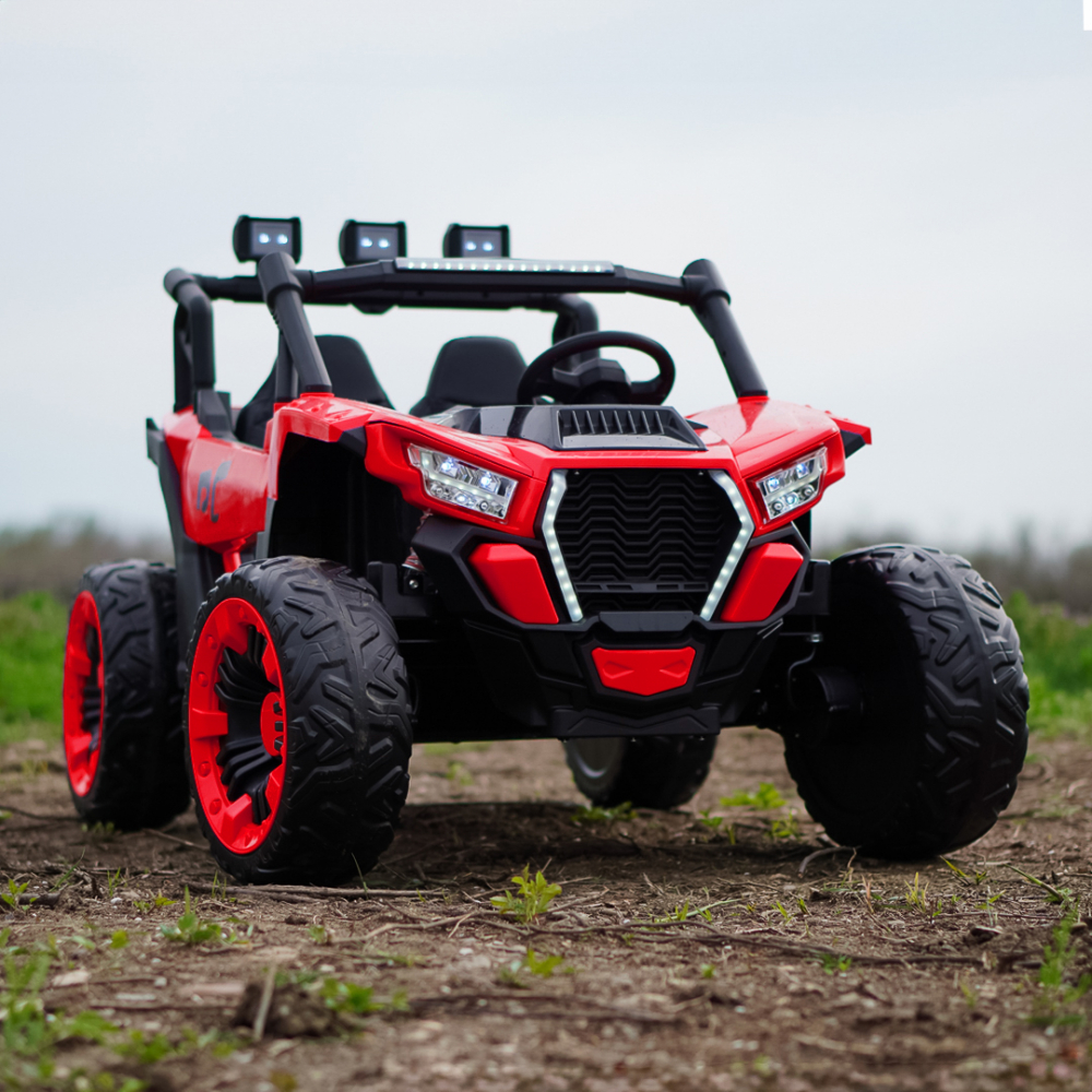 UTV electric 4x4, pentru 2 copii, Kinderauto RZR2000 180W 12V PREMIUM, rosu [2]