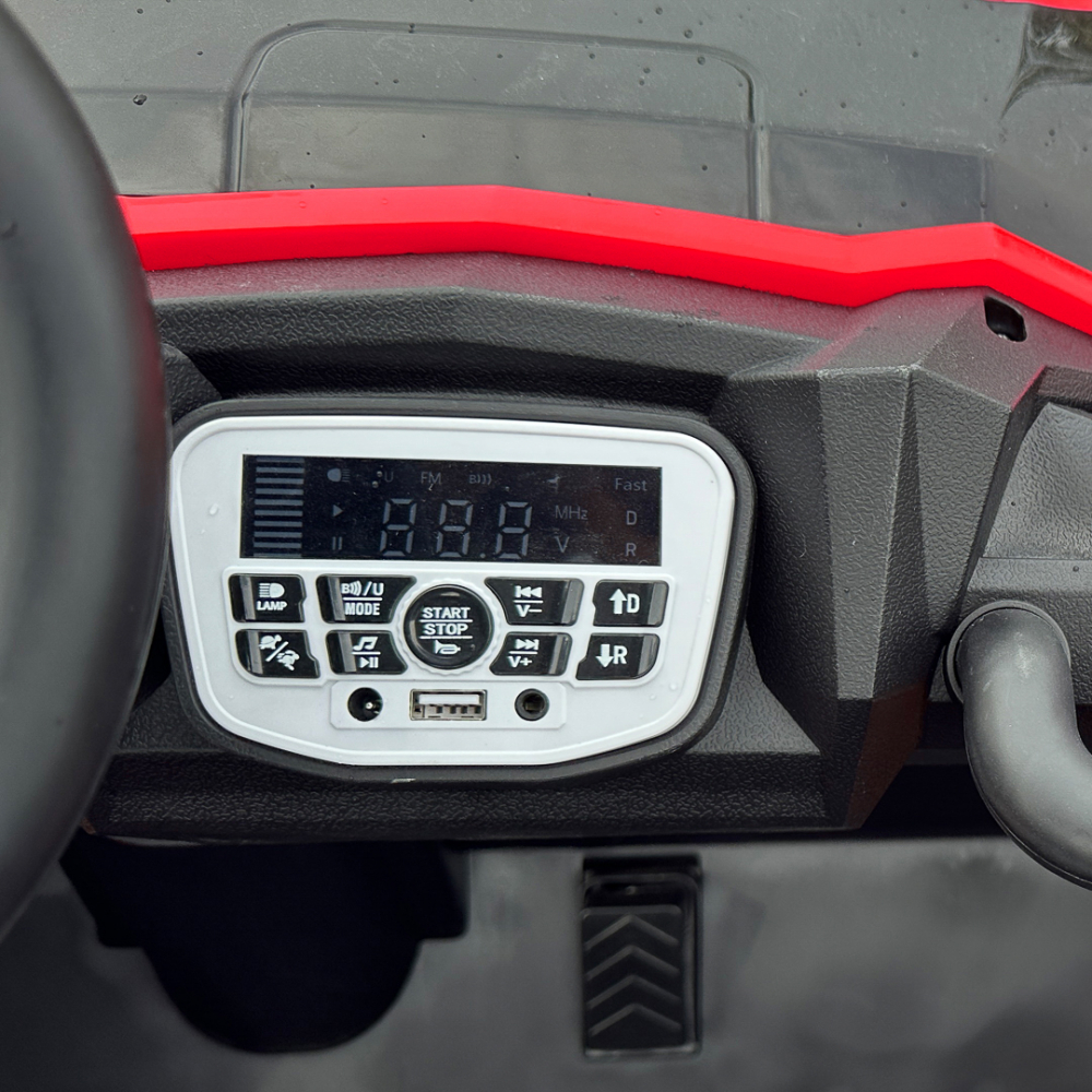 UTV electric 4x4, pentru 2 copii, Kinderauto RZR2000 180W 12V PREMIUM, rosu [15]