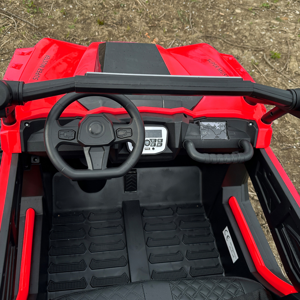 UTV electric 4x4, pentru 2 copii, Kinderauto RZR2000 180W 12V PREMIUM, rosu [12]