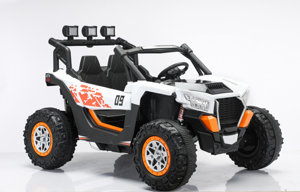 UTV electric 4x4, pentru 2 copii, Kinderauto RZR2000 180W 12V PREMIUM, alb [8]