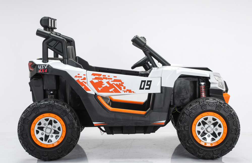 UTV electric 4x4, pentru 2 copii, Kinderauto RZR2000 180W 12V PREMIUM, alb [7]