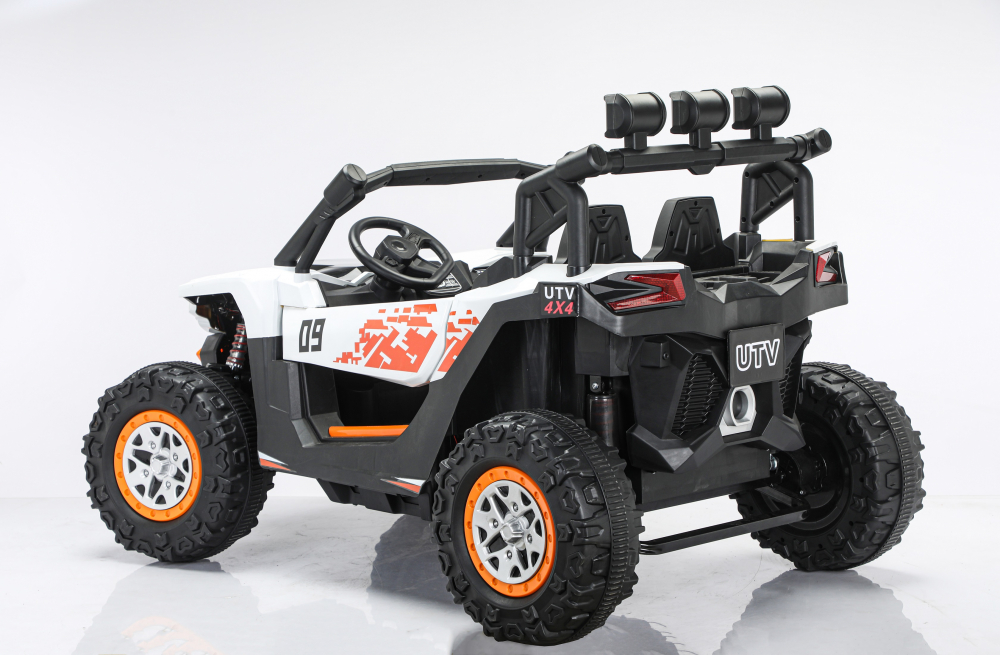 UTV electric 4x4, pentru 2 copii, Kinderauto RZR2000 180W 12V PREMIUM, alb [3]