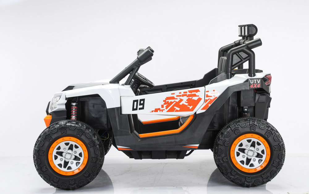 UTV electric 4x4, pentru 2 copii, Kinderauto RZR2000 180W 12V PREMIUM, alb [2]