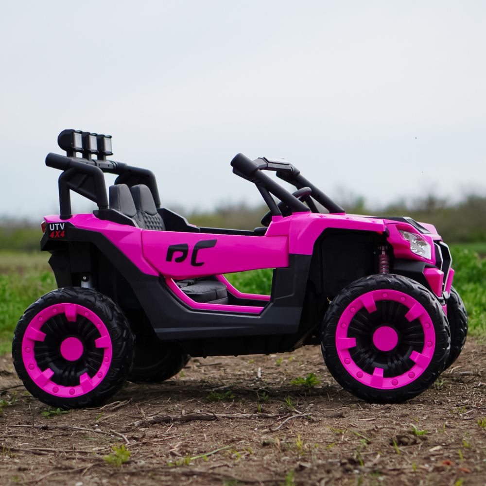 UTV electric 4x4, pentru 2 copii, Kinderauto RZR2000 180W 12V PREMIUM, roz [10]