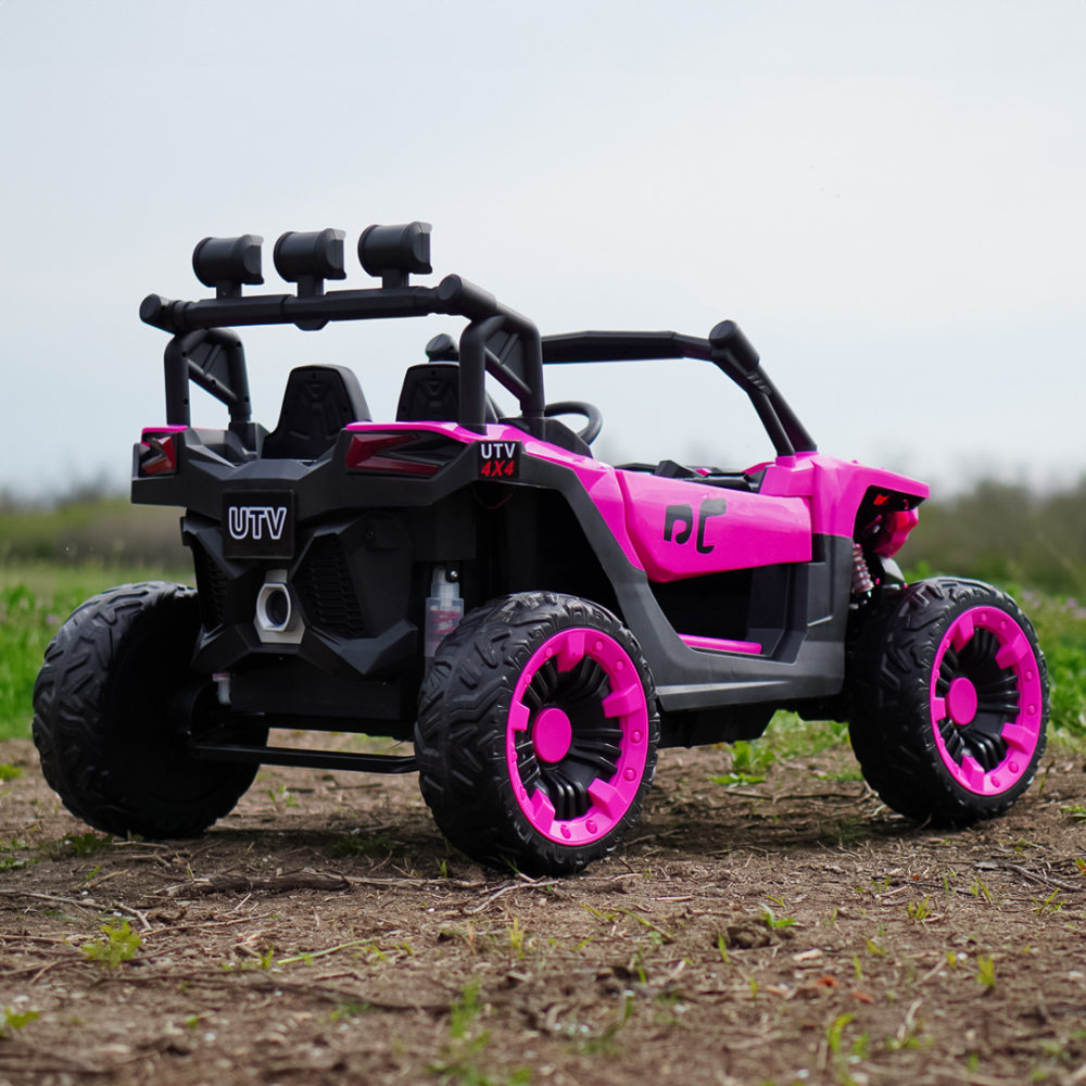 UTV electric 4x4, pentru 2 copii, Kinderauto RZR2000 180W 12V PREMIUM, roz [9]