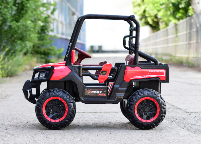 UTV electric 4x4, pentru 2 copii, Kinderauto Super-Carrier 140W 12V Premium, culoare rosie [7]