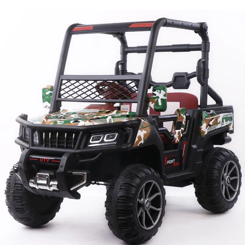UTV electric 4x4, pentru 2 copii, Kinderauto Super-Carrier 140W 12V Premium, culoare Verde Camuflaj [16]