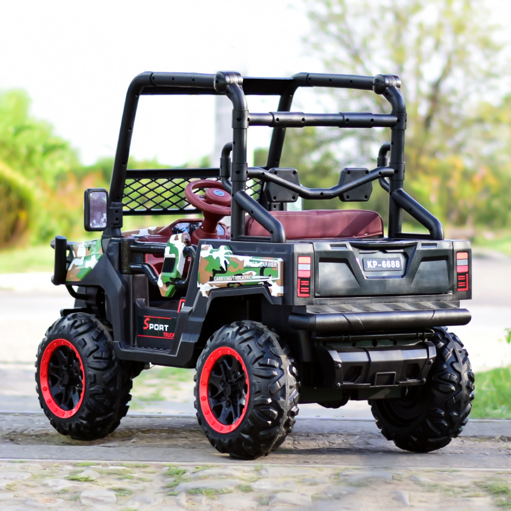 UTV electric 4x4, pentru 2 copii, Kinderauto Super-Carrier 140W 12V Premium, culoare Verde Camuflaj [8]