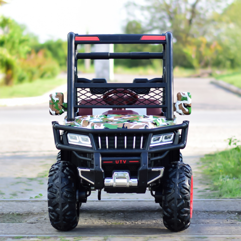 UTV electric 4x4, pentru 2 copii, Kinderauto Super-Carrier 140W 12V Premium, culoare Verde Camuflaj [3]