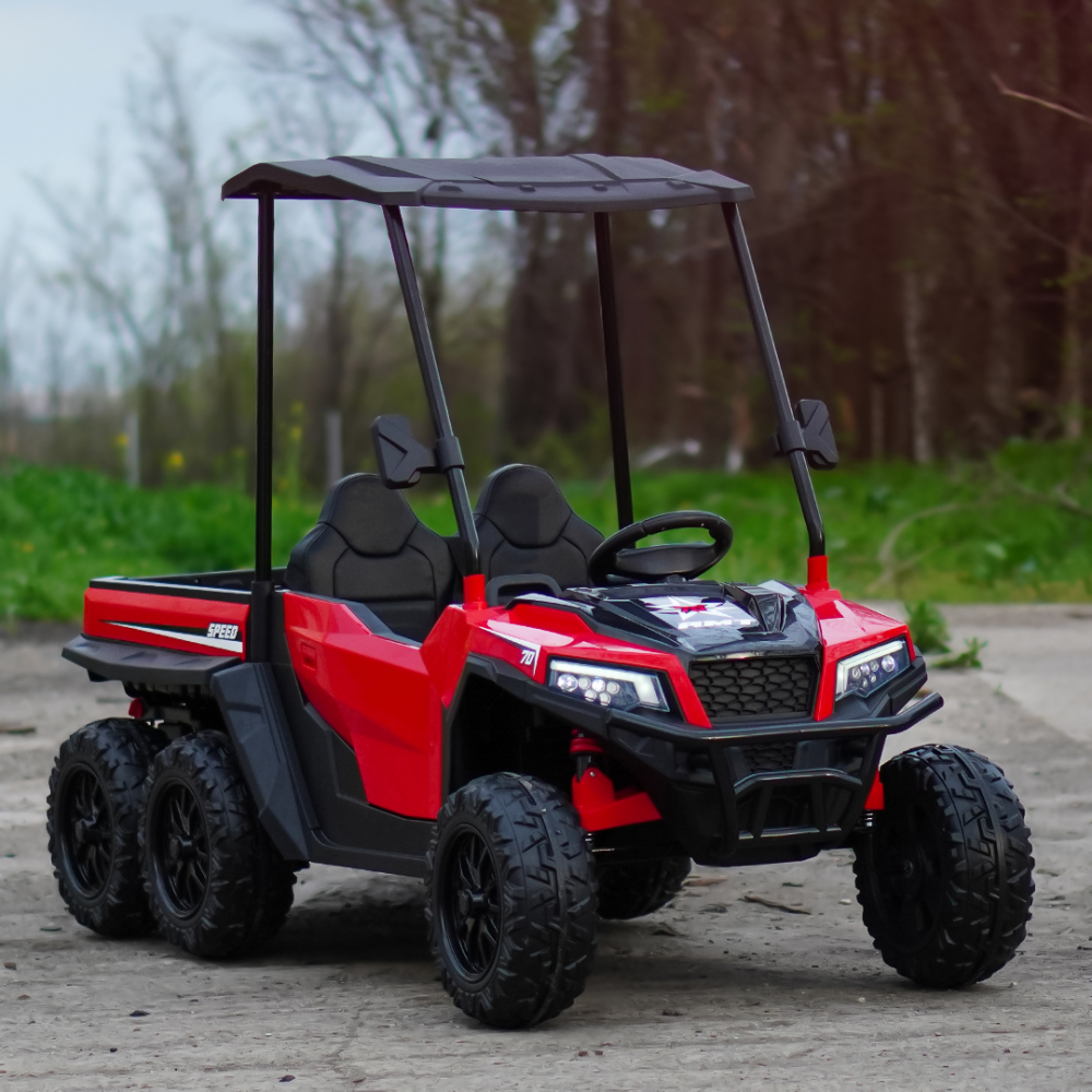 UTV electric Kinderauto Gladiator pentru 2 copii, bluetooth, roti moi EVA, scaun tapitat, 180W, 12V, premium, rosu [2]