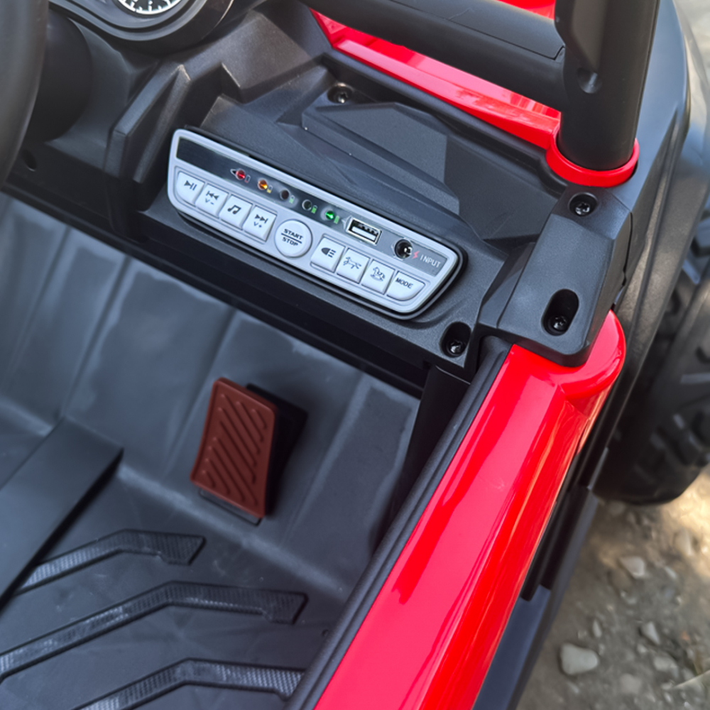 UTV electric Kinderauto Warrior 4x4, 120W, 12V, 7Ah, pentru copii 2-6 ani, echipare Premium, rosu [16]