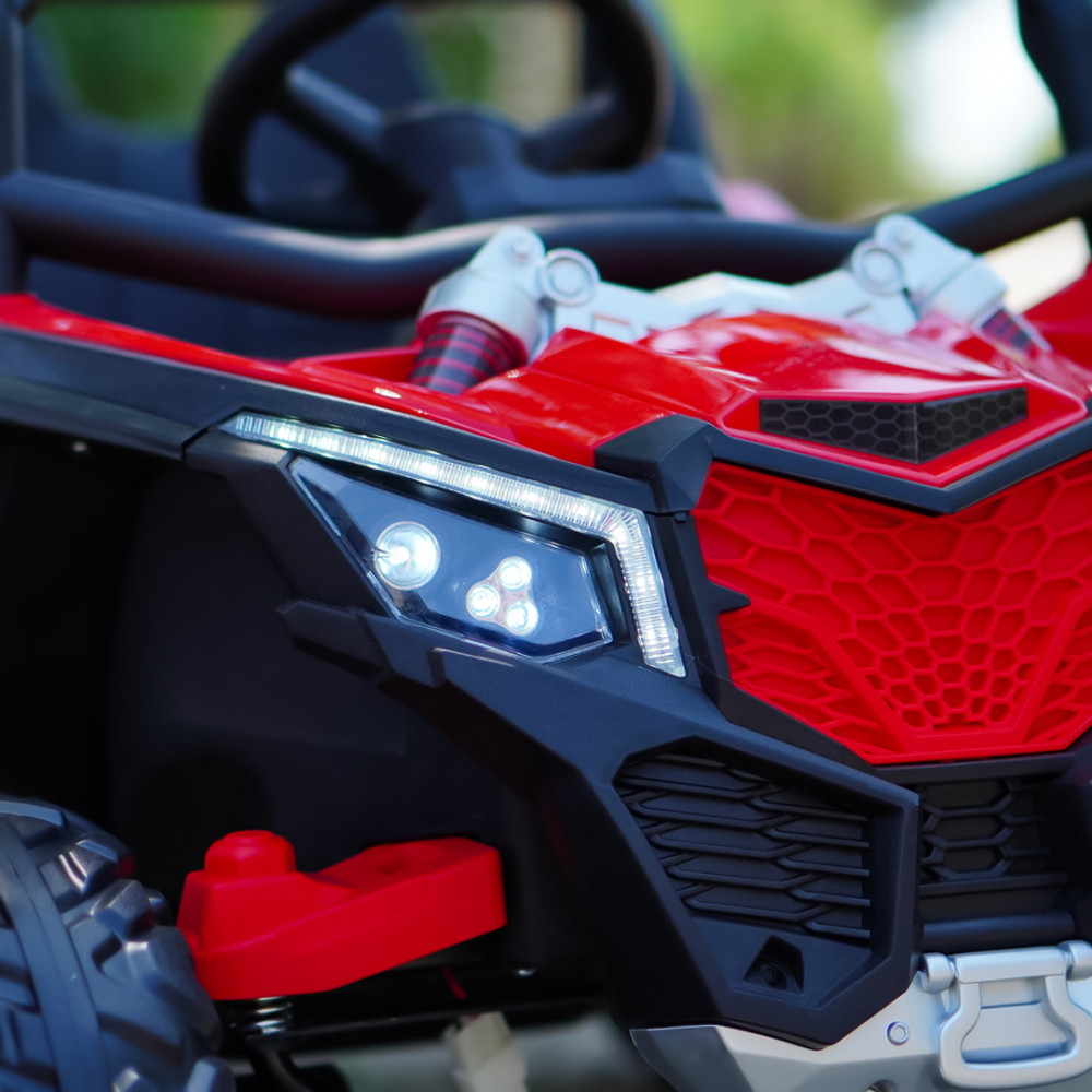 UTV electric Kinderauto Warrior 4x4, 120W, 12V, 7Ah, pentru copii 2-6 ani, echipare Premium, rosu [12]