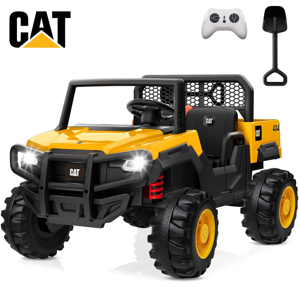 UTV electric pentru 2 copii Caterpilar CAT 90W 12V 10Ah, standard, culoare Galben [2]
