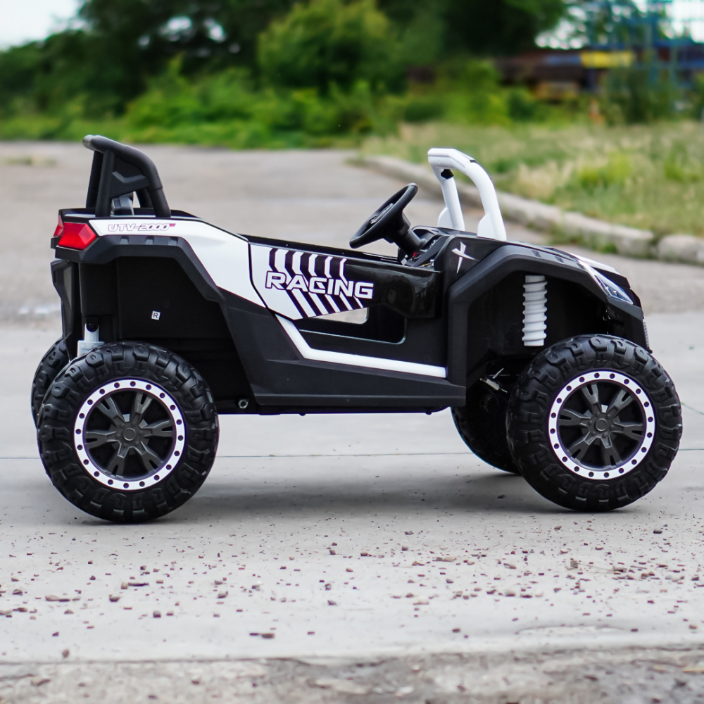 UTV electric pentru 2 copii intre 3-11 ani, Racing 300W 4x4 24V 7ah cu ROTI MOI #Alb [11]