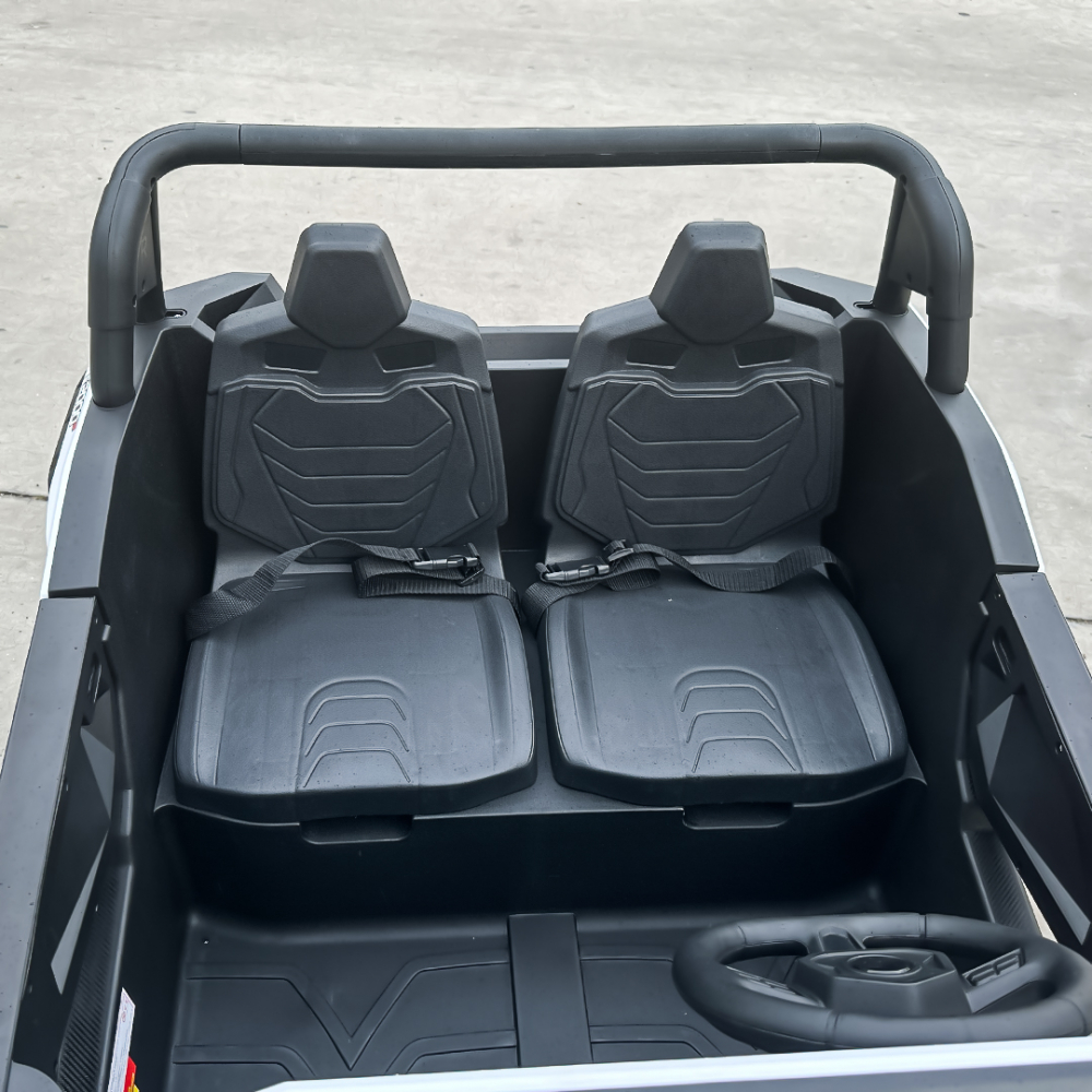 UTV electric pentru 2 copii intre 3-11 ani, Racing 300W 4x4 24V 7ah cu ROTI MOI #Alb [13]