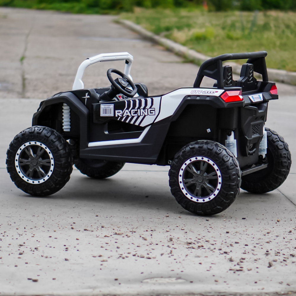 UTV electric pentru 2 copii intre 3-11 ani, Racing 300W 4x4 24V 7ah cu ROTI MOI #Alb [7]