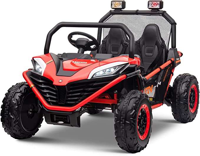 UTV electric pentru 2 copii Kinderauto Dune-Buggy 300W 24V, cu roti MOI, culoare Rosie