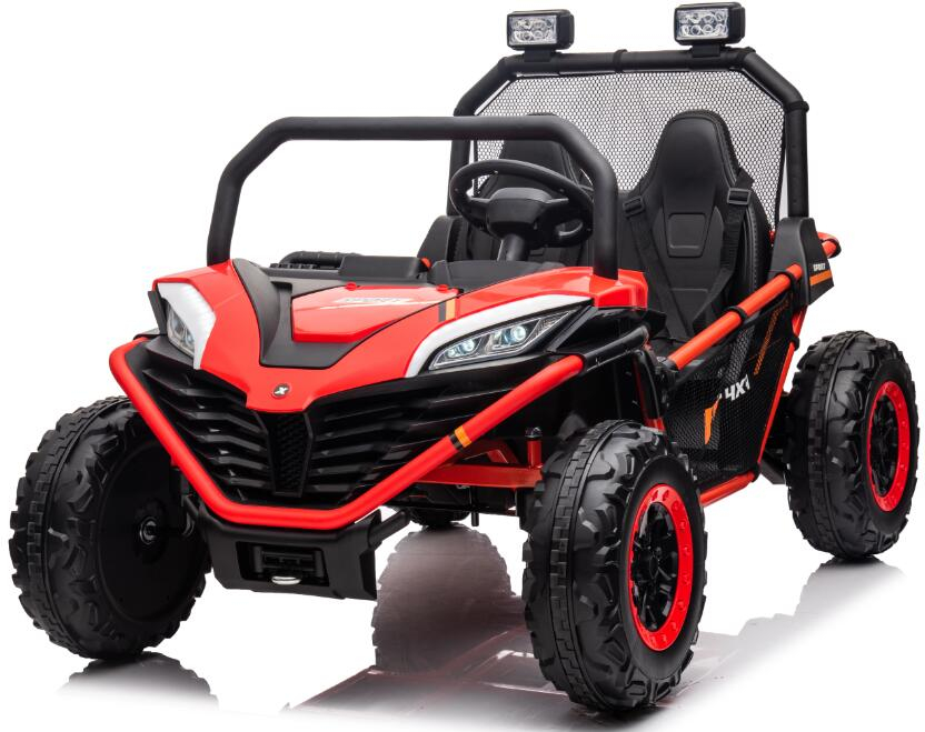 UTV electric pentru 2 copii Kinderauto Dune-Buggy 200W 12V, cu roti MOI, culoare Rosu