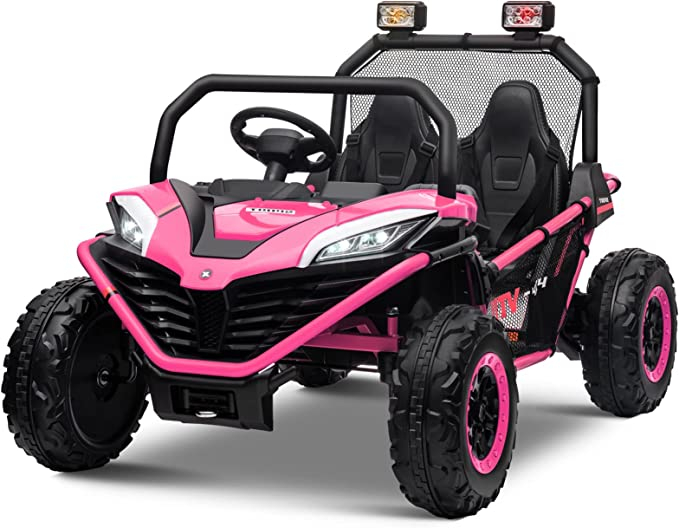 UTV electric pentru 2 copii, Kinderauto Dune-Buggy, 4x4, 200W, 12V, cu roti MOI, rose