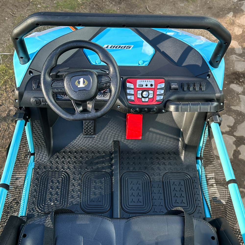 UTV electric pentru 2 copii Kinderauto Dune-Buggy 300W 24V, cu roti MOI, culoare Albastru [14]