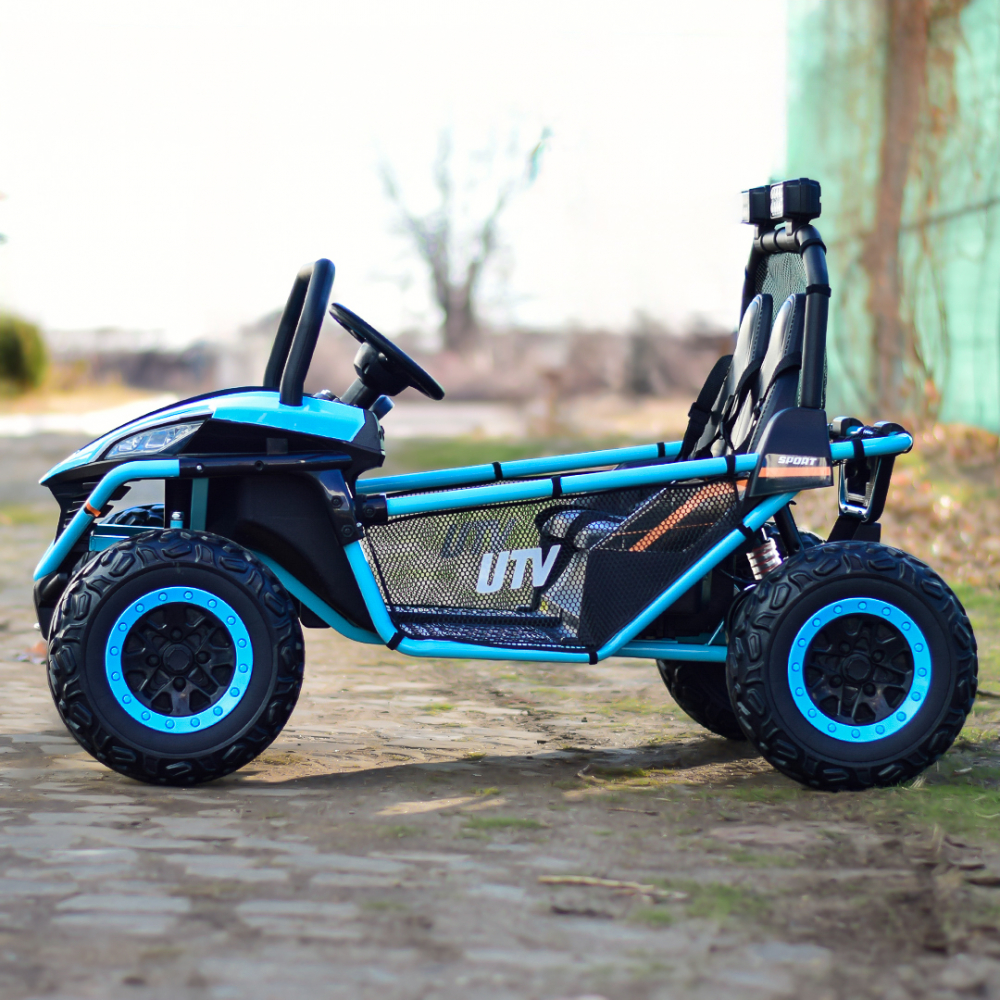 UTV electric pentru 2 copii Kinderauto Dune-Buggy 200W 12V, cu roti MOI, culoare Albastru [5]