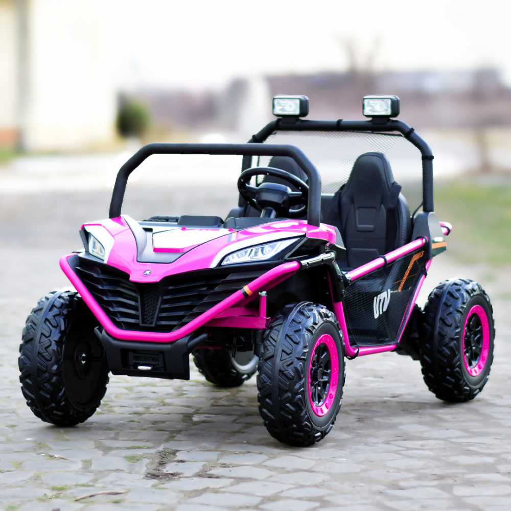UTV electric pentru 2 copii Kinderauto Dune-Buggy 300W 24V, cu roti MOI, culoare Rose [4]