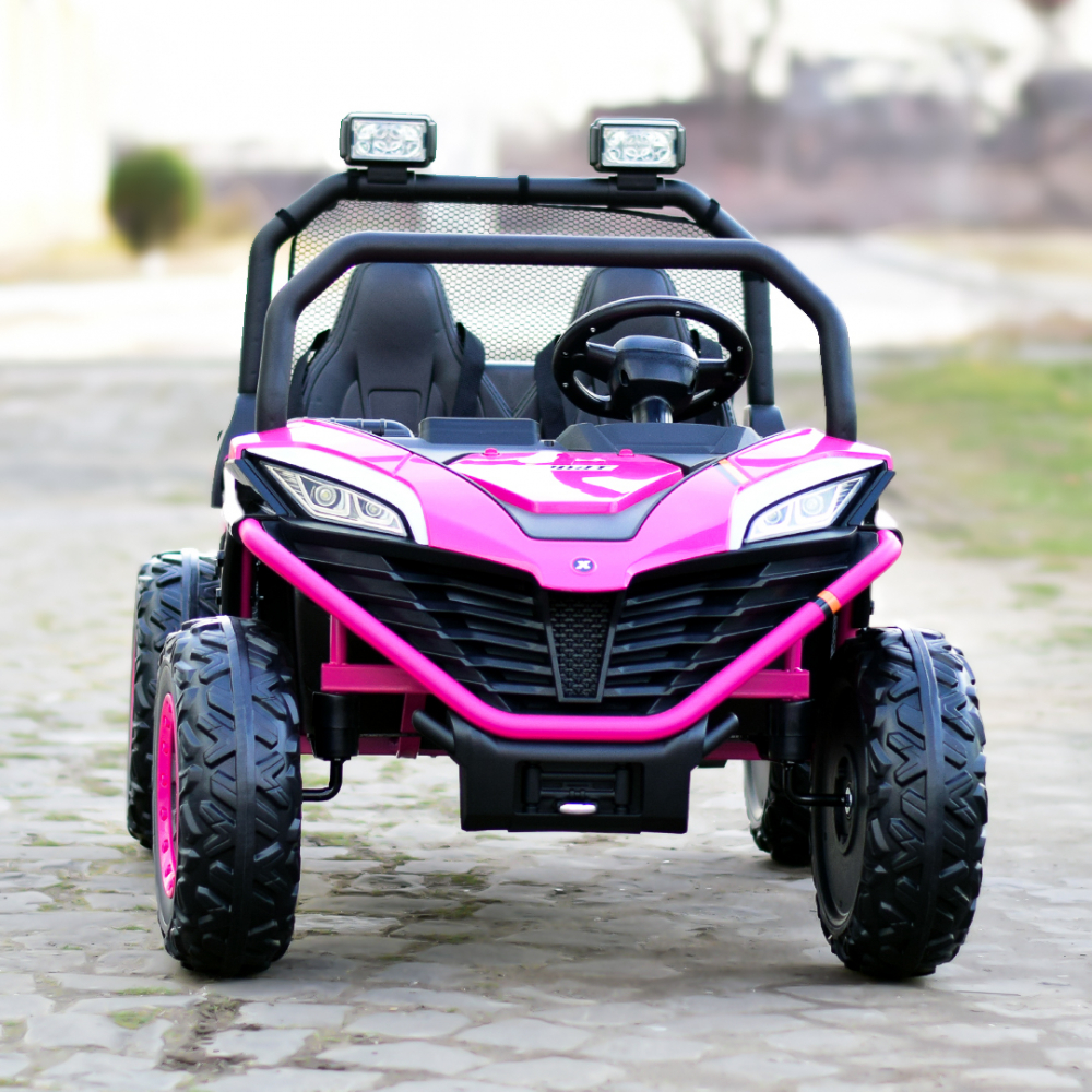 UTV electric pentru 2 copii Kinderauto Dune-Buggy 300W 24V, cu roti MOI, culoare Rose [3]