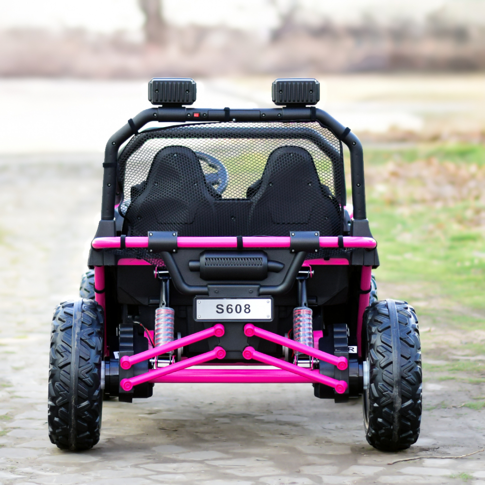 UTV electric pentru 2 copii Kinderauto Dune-Buggy 300W 24V, cu roti MOI, culoare Rose [8]