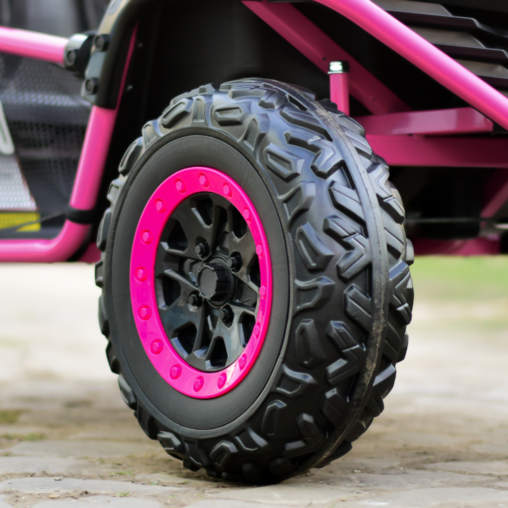 UTV electric pentru 2 copii Kinderauto Dune-Buggy 300W 24V, cu roti MOI, culoare Rose [13]