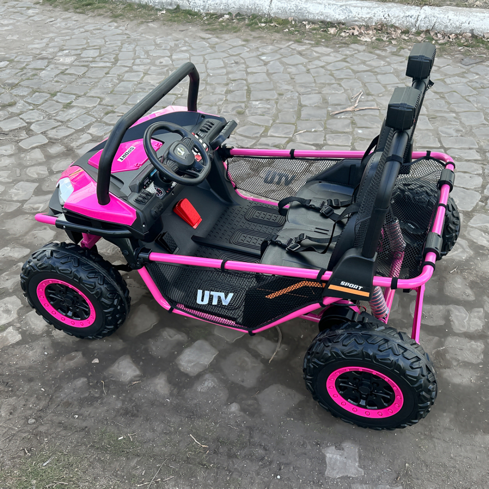 UTV electric pentru 2 copii Kinderauto Dune-Buggy 300W 24V, cu roti MOI, culoare Rose [11]
