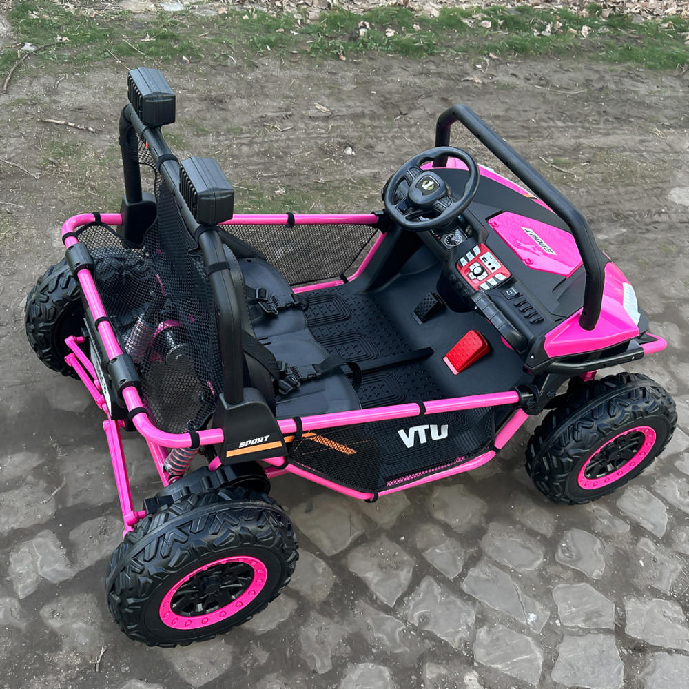 UTV electric pentru 2 copii Kinderauto Dune-Buggy 300W 24V, cu roti MOI, culoare Rose [12]