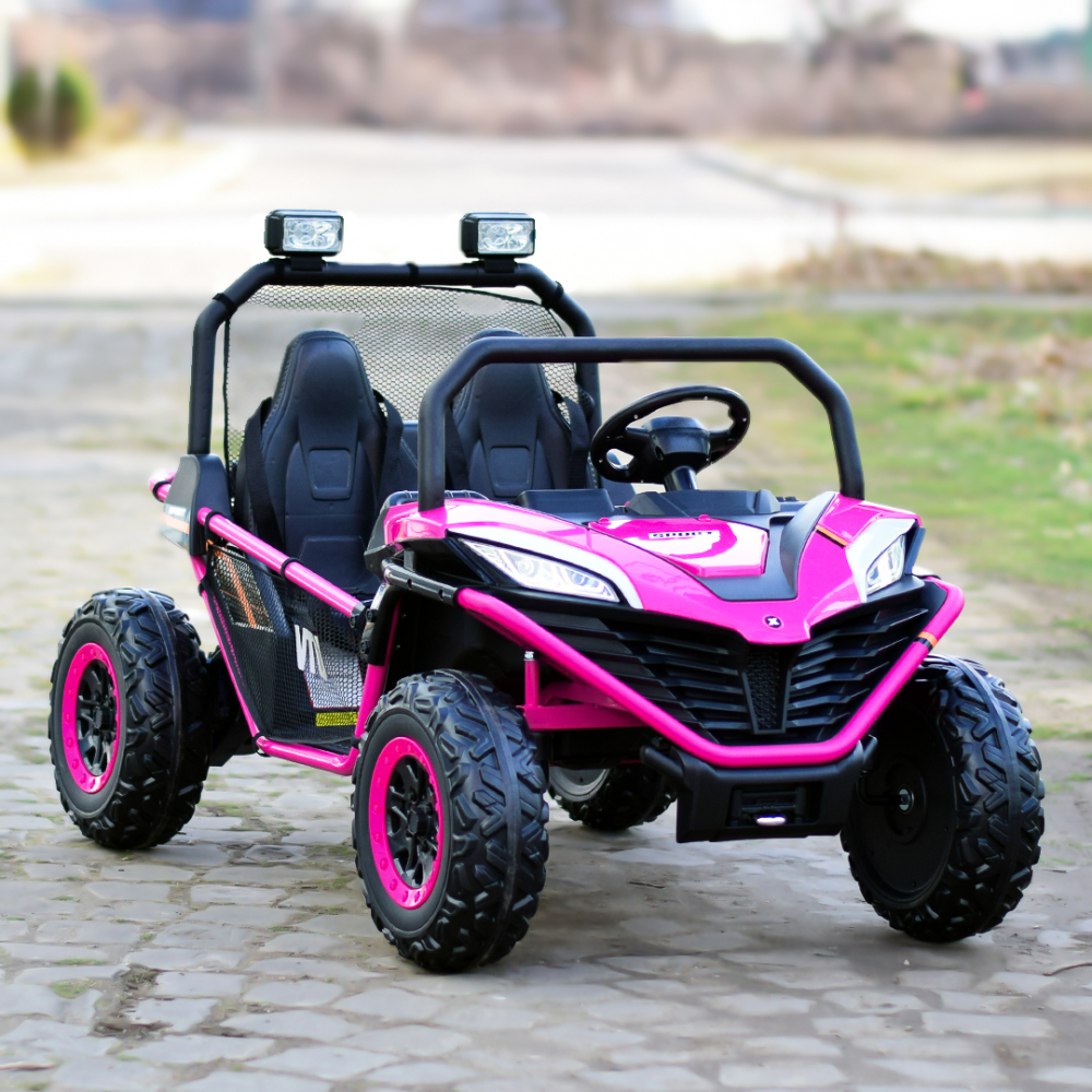 UTV electric pentru 2 copii Kinderauto Dune-Buggy 300W 24V, cu roti MOI, culoare Rose [2]