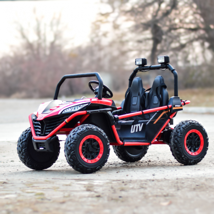UTV electric pentru 2 copii Kinderauto Dune-Buggy 300W 24V, cu roti MOI, culoare Rosie [4]
