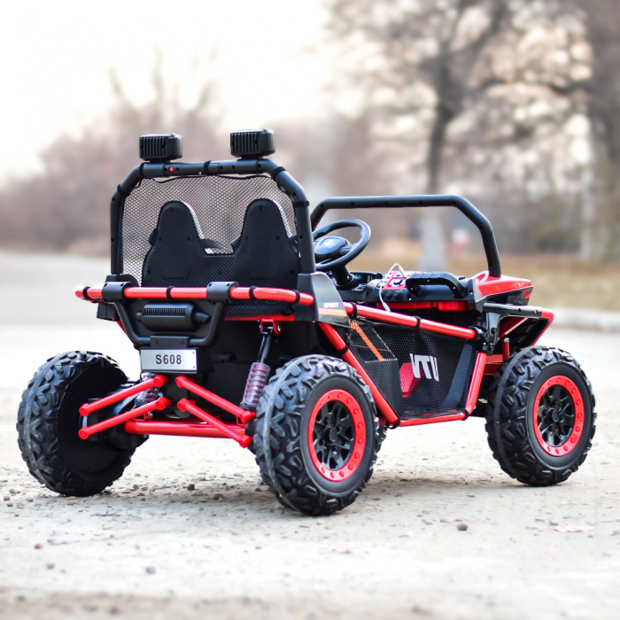 UTV electric pentru 2 copii Kinderauto Dune-Buggy 300W 24V, cu roti MOI, culoare Rosie [8]