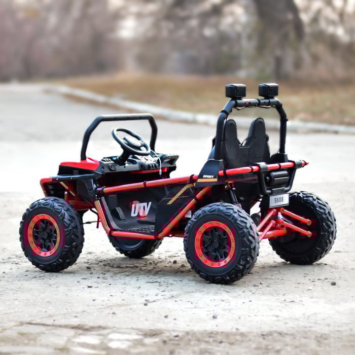 UTV electric pentru 2 copii Kinderauto Dune-Buggy 300W 24V, cu roti MOI, culoare Rosie [10]