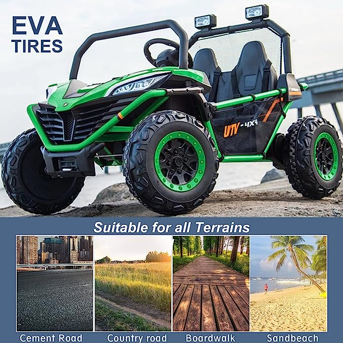 UTV electric pentru 2 copii Kinderauto Dune-Buggy 300W 24V, cu roti MOI, culoare Verde [16]