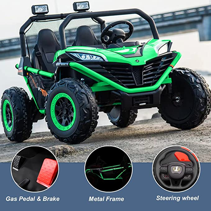 UTV electric pentru 2 copii Kinderauto Dune-Buggy 300W 24V, cu roti MOI, culoare Verde [14]