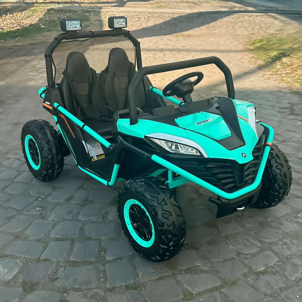 UTV electric pentru 2 copii Kinderauto Dune-Buggy 300W 24V, cu roti MOI, culoare Verde [3]