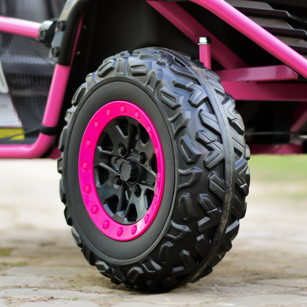 UTV electric pentru 2 copii, Kinderauto Dune-Buggy, 4x4, 200W, 12V, cu roti MOI, rose [11]