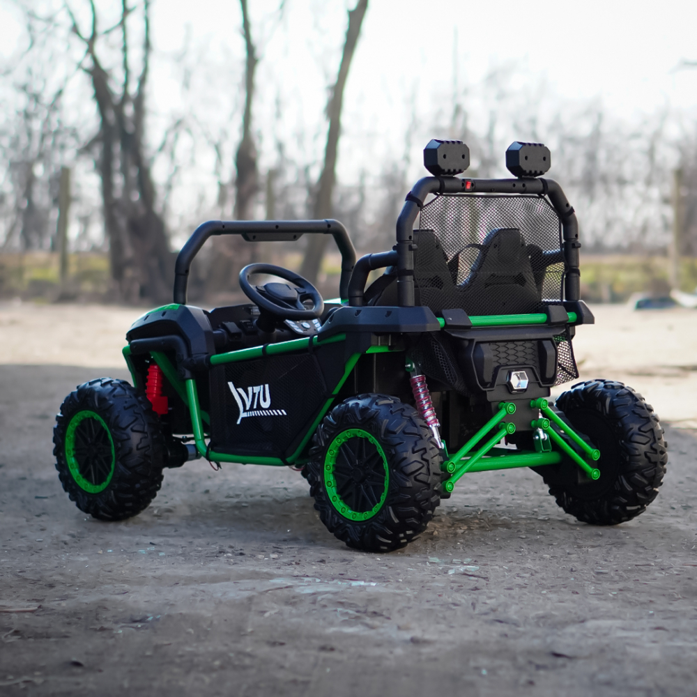 UTV electric pentru 2 copii, Kinderauto Dune-Buggy V2, 800W, 24V 10Ah, echipare premium, verde [8]