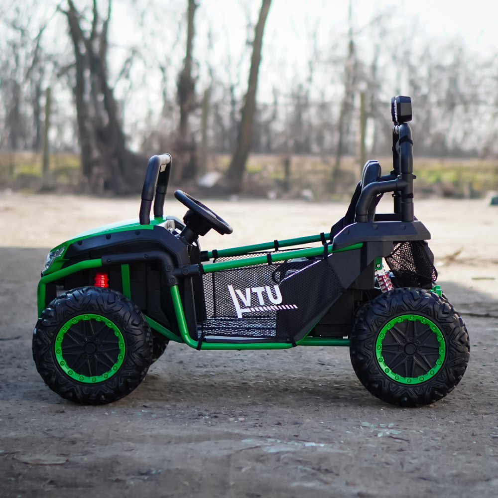 UTV electric pentru 2 copii, Kinderauto Dune-Buggy V2, 800W, 24V 10Ah, echipare premium, verde [11]