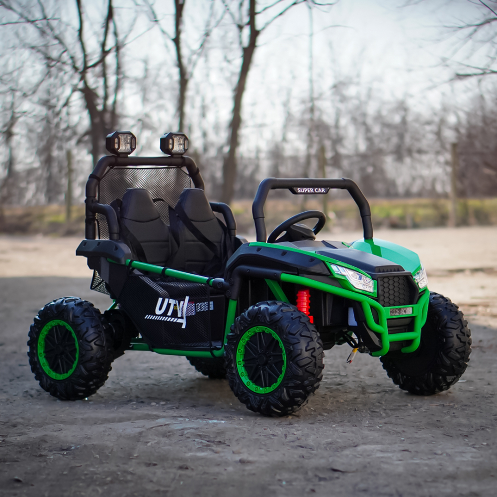 UTV electric pentru 2 copii, Kinderauto Dune-Buggy V2, 800W, 24V 10Ah, echipare premium, verde [4]