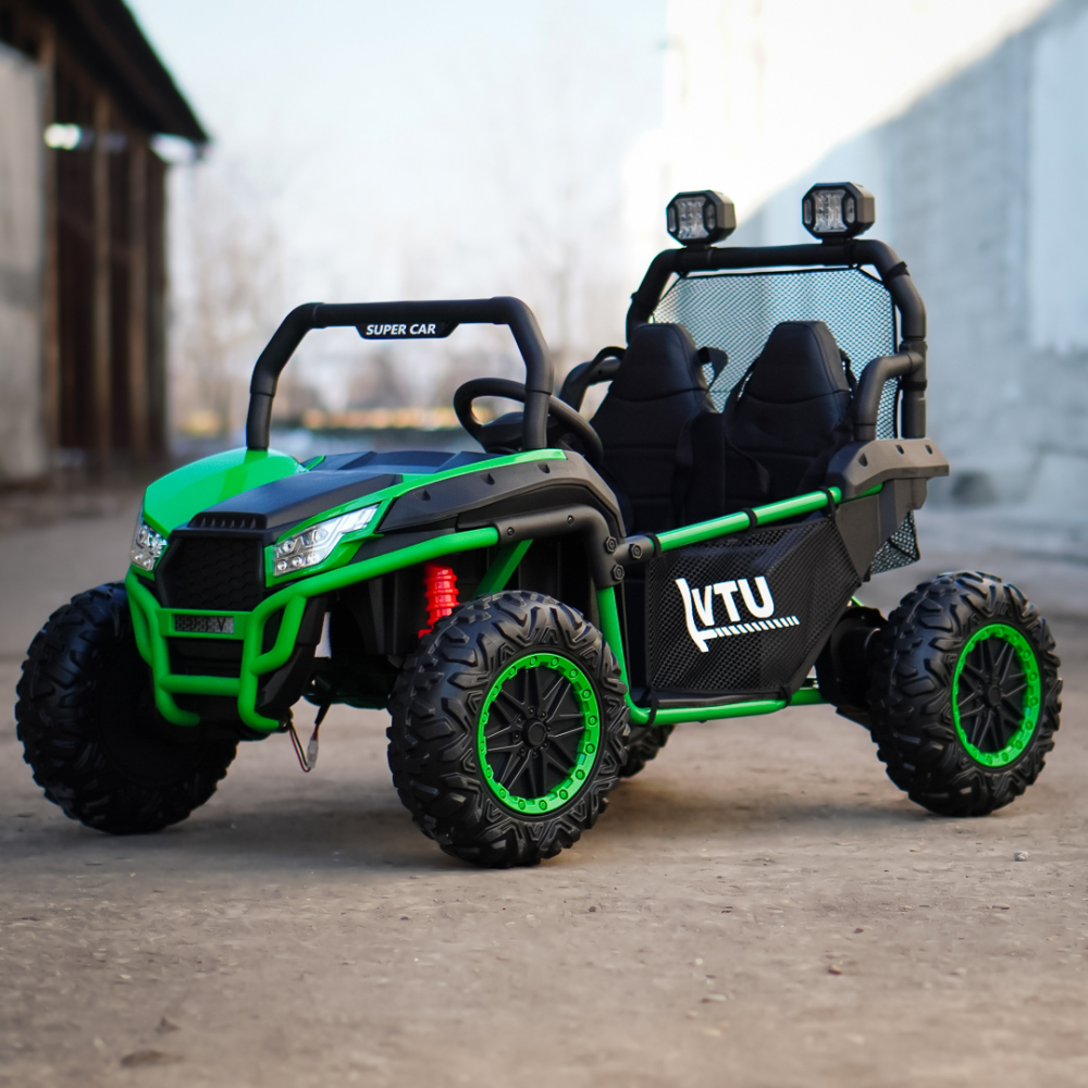 UTV electric pentru 2 copii, Kinderauto Dune-Buggy V2, 800W, 24V 10Ah, echipare premium, verde [3]