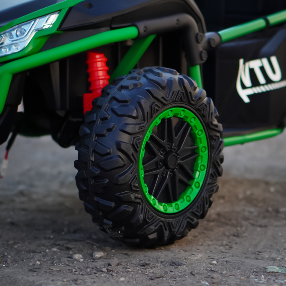 UTV electric pentru 2 copii, Kinderauto Dune-Buggy V2, 800W, 24V 10Ah, echipare premium, verde [13]